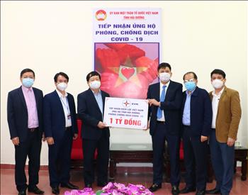 Tập đoàn Điện lực Việt Nam (EVN) ủng hộ 01 tỷ đồng hỗ trợ tỉnh Hải Dương phòng chống dịch COVID-19
