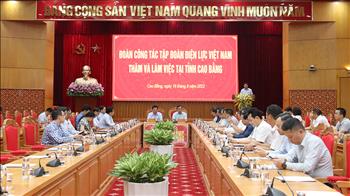 Tập đoàn Điện lực Việt Nam làm việc với lãnh đạo tỉnh Cao Bằng