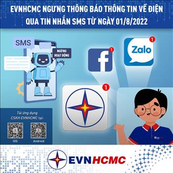 EVNHCMC ngừng nhắn tin SMS đến khách hàng từ tháng 8/2022