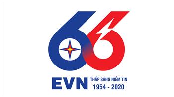 Logo kỷ niệm 66 năm Ngày truyền thống ngành Điện lực Việt Nam (21/12/1954 - 21/12/2020)