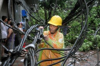 Thông tin tình hình khắc phục sự cố lưới điện do ảnh hưởng của Cơn bão số 3 (Bão DIANMU) ngày 22/8/2016