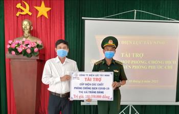 PC Tây Ninh tài trợ 3 công trình điện cho các chốt phòng, chống dịch COVID-19 trên tuyến biên giới