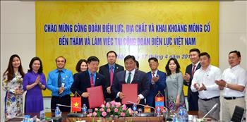 Công đoàn Điện lực Việt Nam tiếp và làm việc với đoàn đại biểu Mông Cổ
