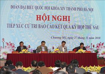 Đoàn Đại biểu Quốc hội khóa XIV thành phố Hà Nội tiếp xúc cử tri sau kỳ họp thứ sáu